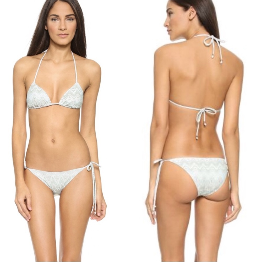 NWT Eberjey Gray Surf Spray Mia Bikini Top in Iceberg